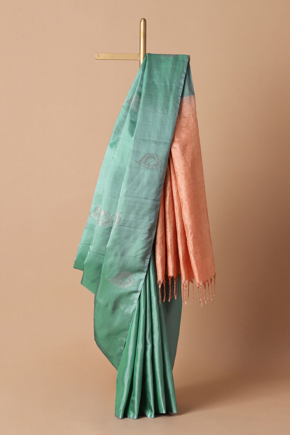 Light Green Pure Silk South Saree image number null