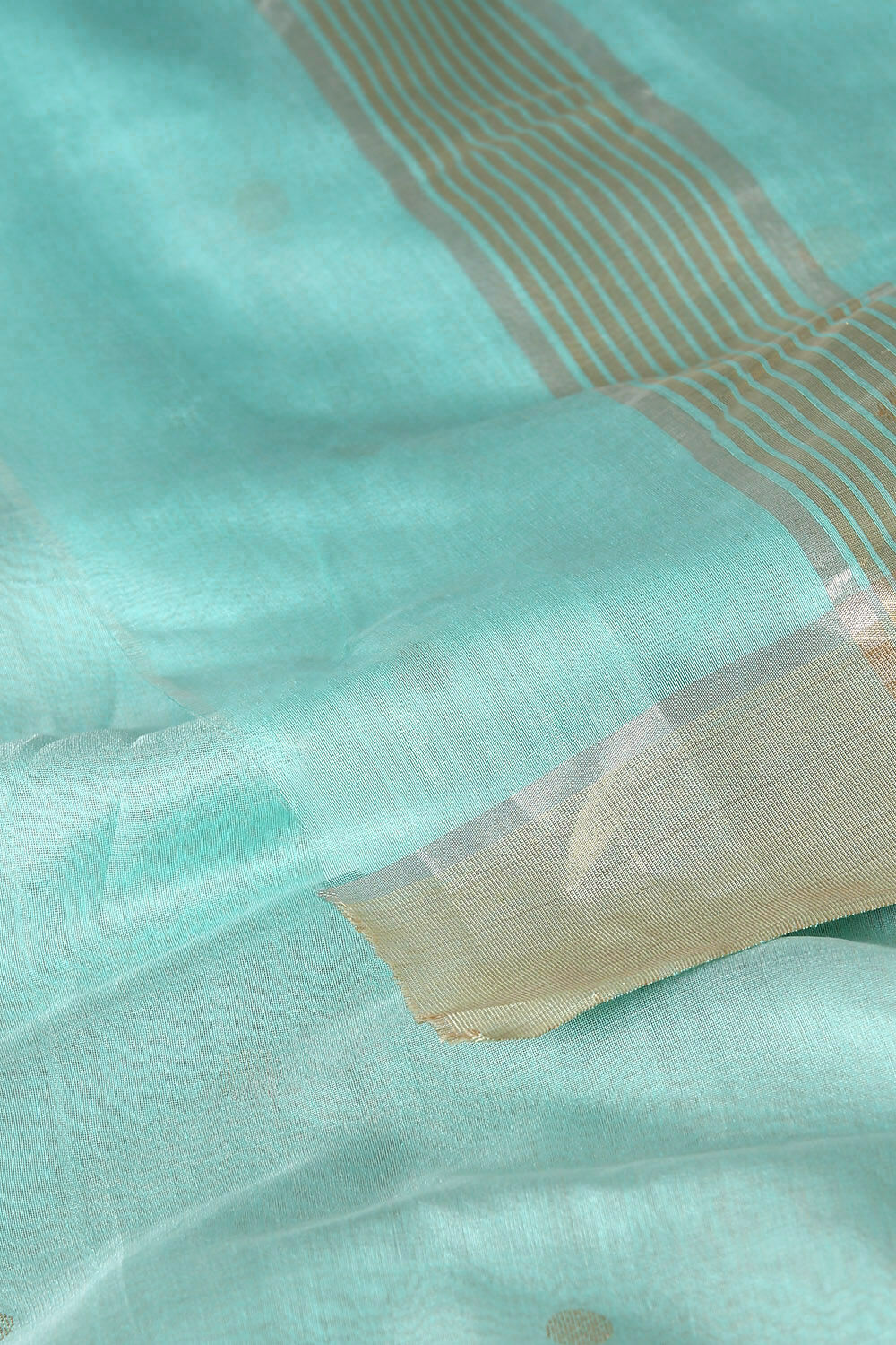 Light Blue Pure Silk Cotton Chanderi Saree image number null