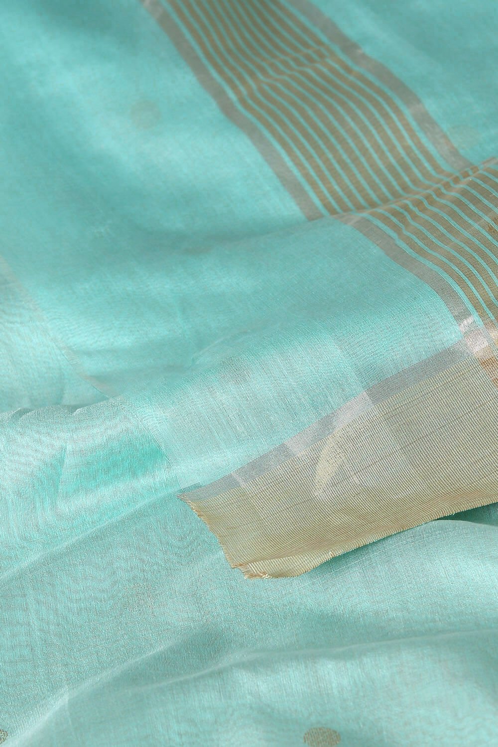 Light Blue Pure Silk Cotton Chanderi Saree image number null