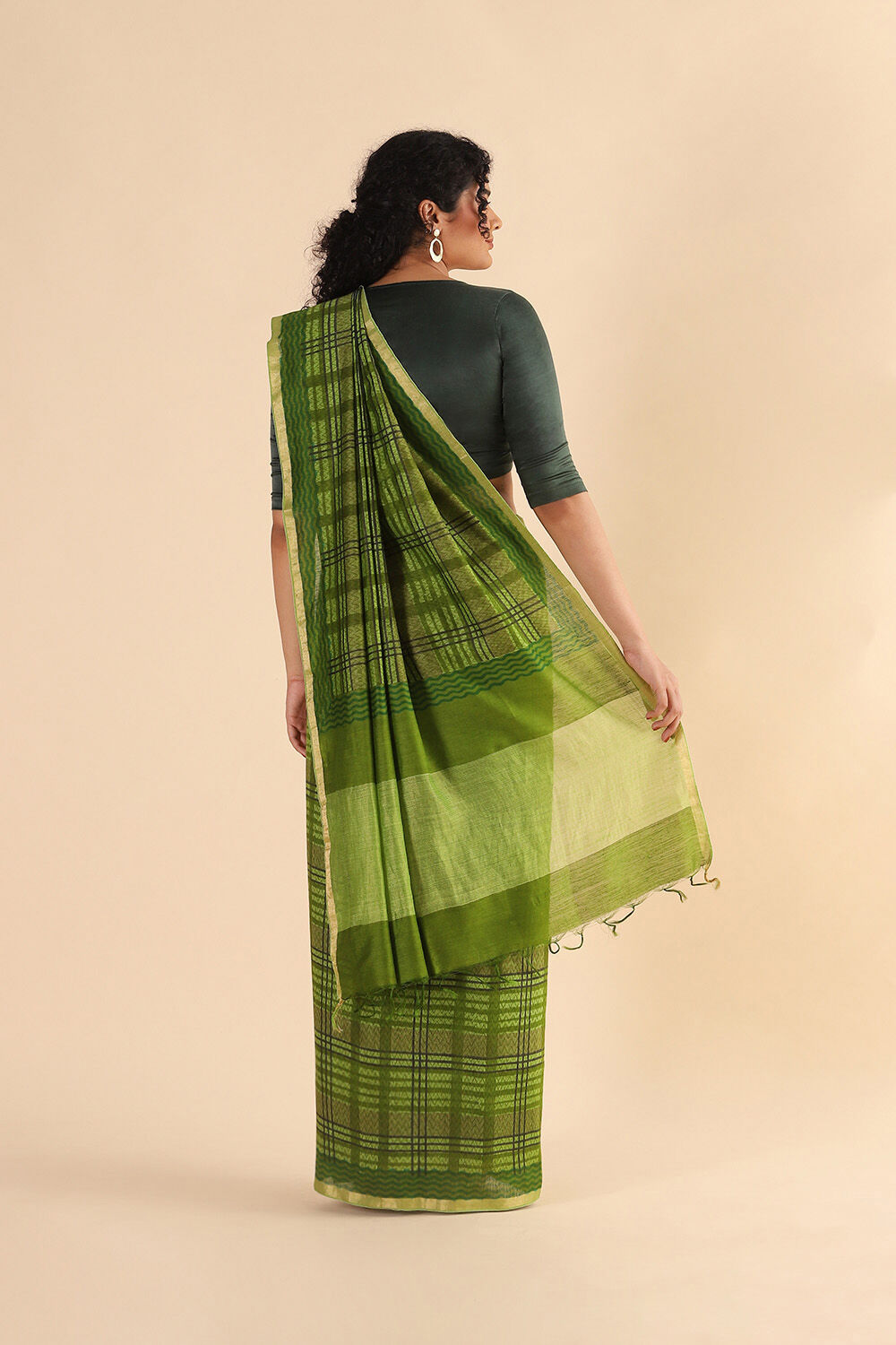 Green Pure Tussar Vanya Printed Saree image number null