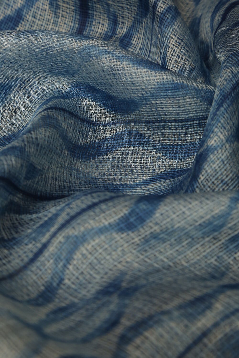Indigo Blue Pure Tussar Silk Suit Set with Contrast sleeves image number null