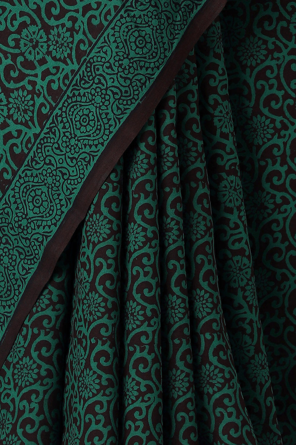 Light Green Pure Cotton Bagh Printed Saree image number null