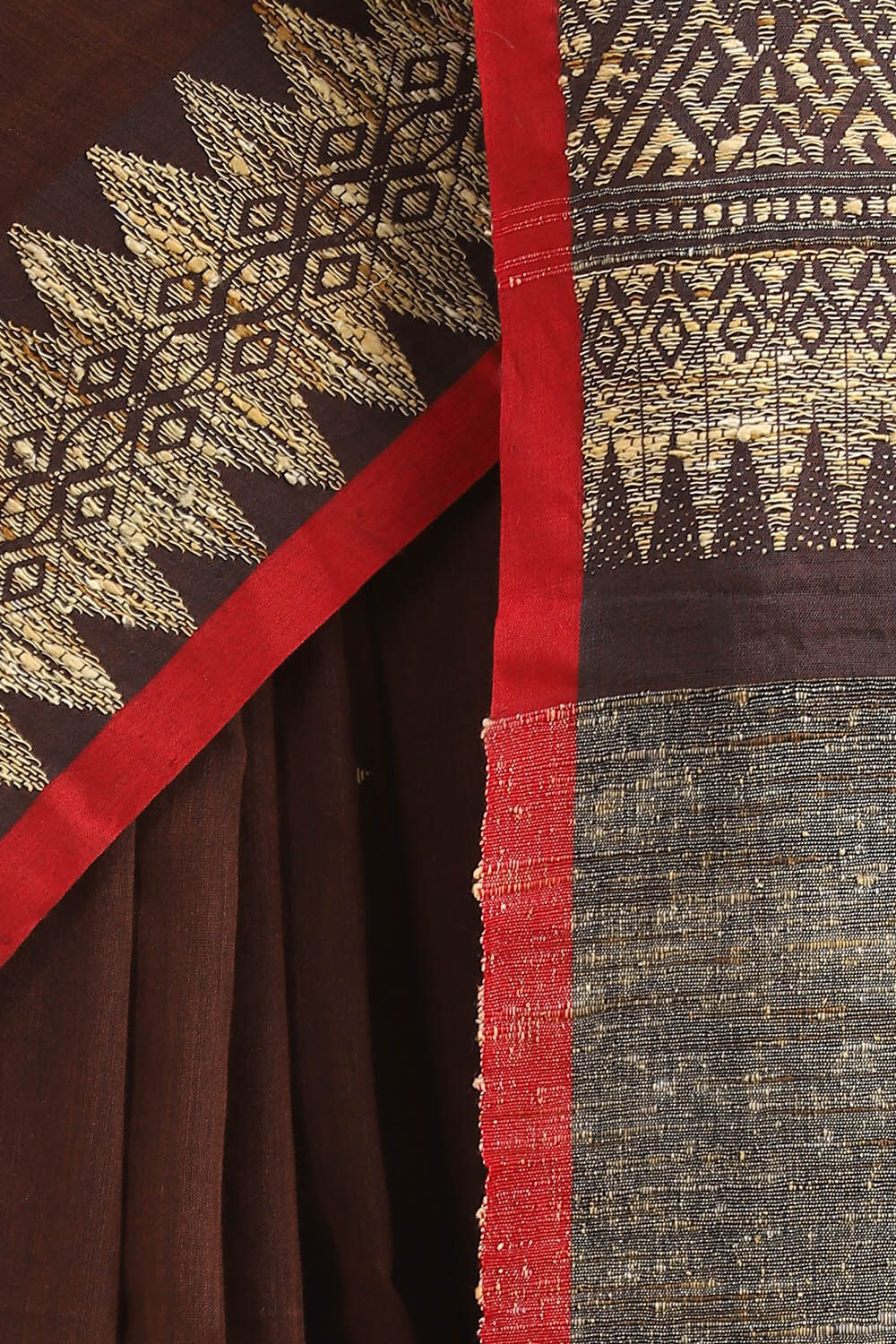 Brown Pure Cotton Bengal Saree image number null