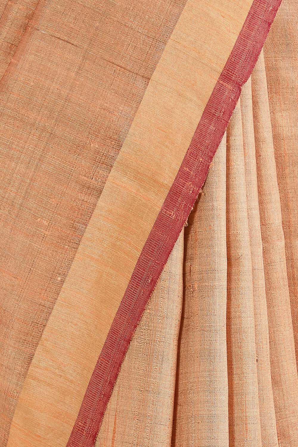 Orange Pure Tussar Silk Bhagalpuri Saree image number null
