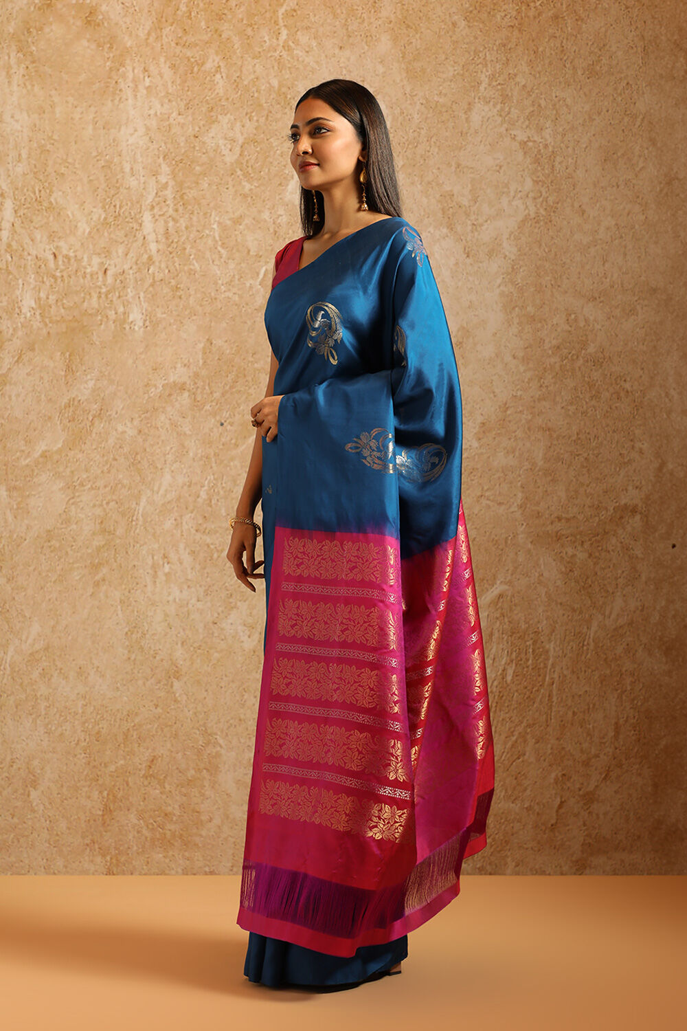 Blue South Pure Silk Woven Saree image number null