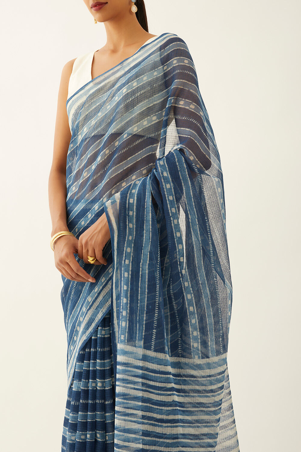 Blue Pure Kota Bagru Printed Saree image number null