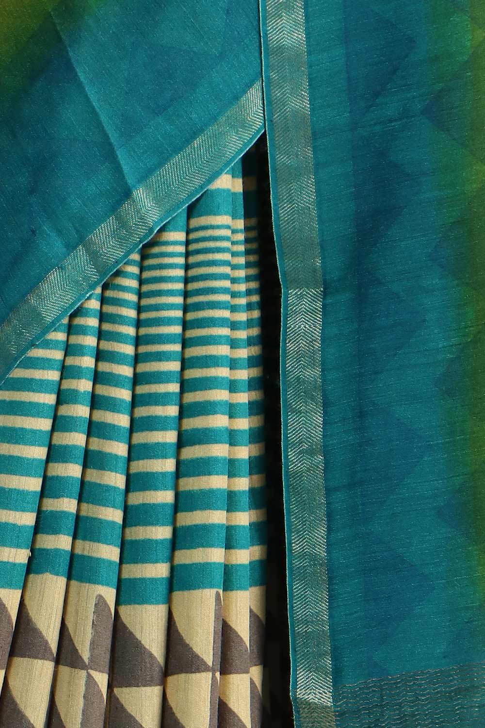 Grey Pure Tussar Vanya Printed Saree image number null