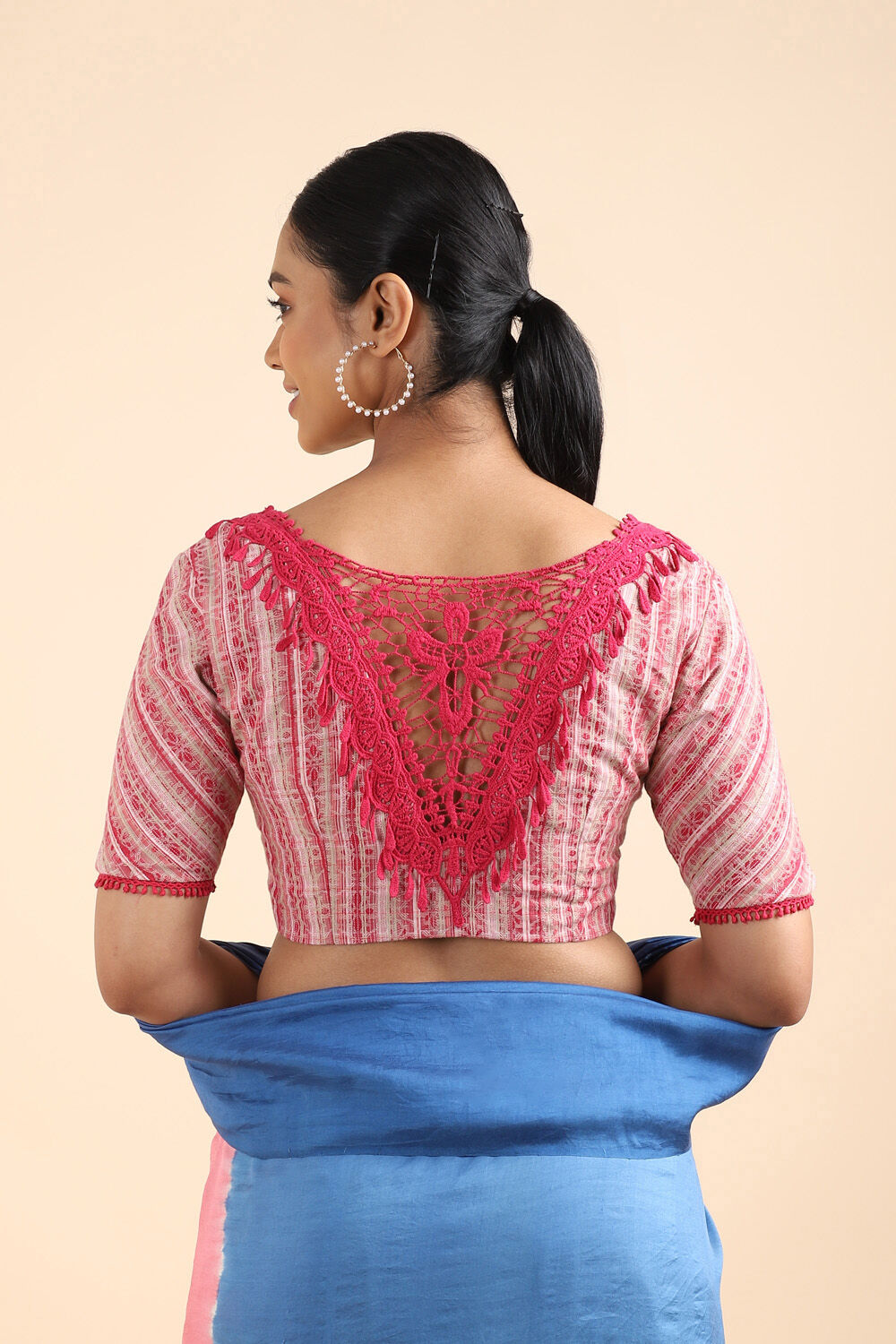 Pink Schifli Embroidered Cotton Blouse image number null