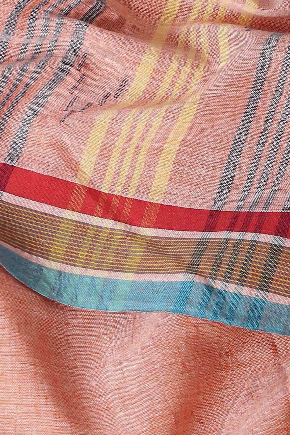 Light Orange Cotton Pure Khadi Cotton Jamdani Saree image number null