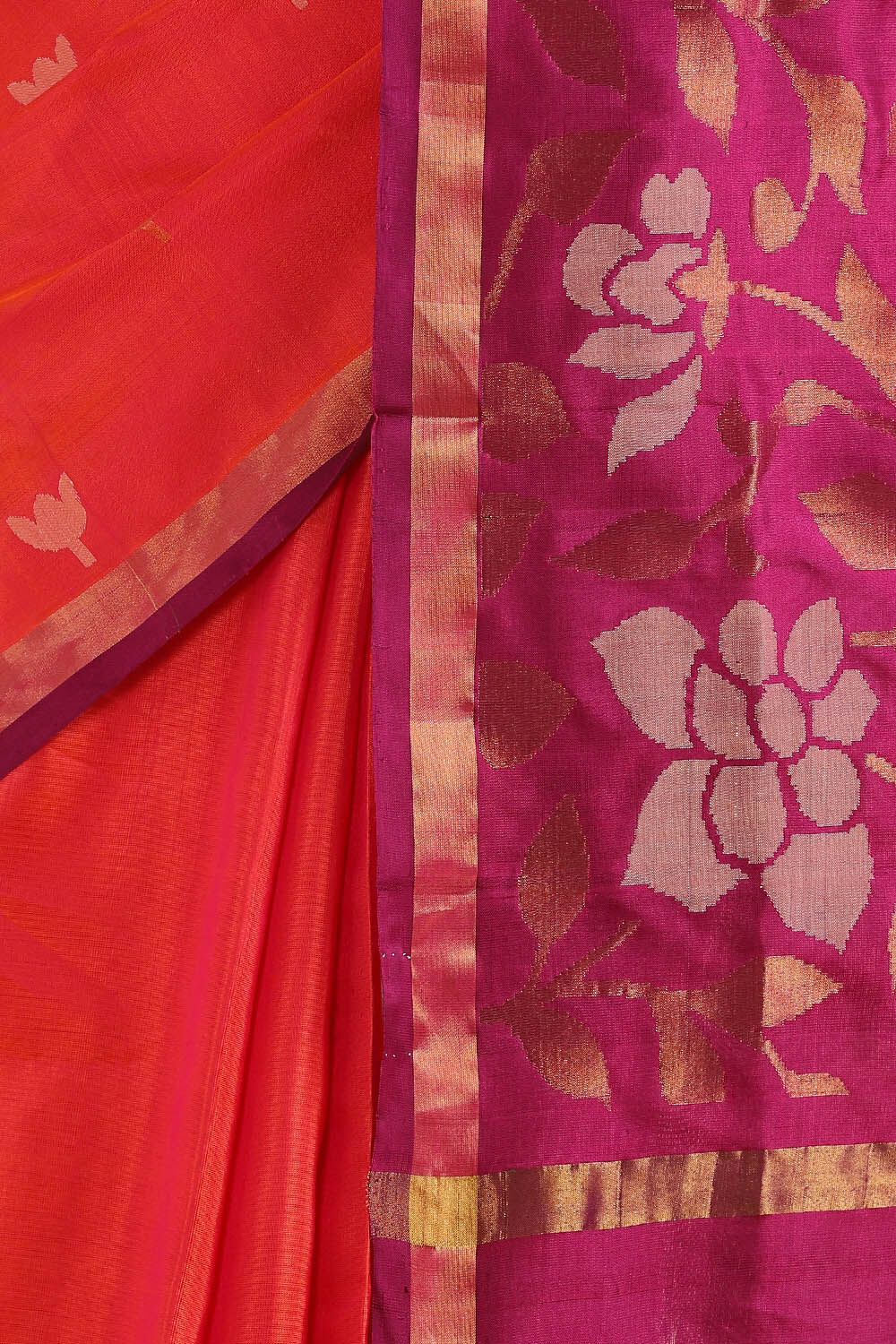 Red Pure Silk Uppada Jamdani Saree image number null