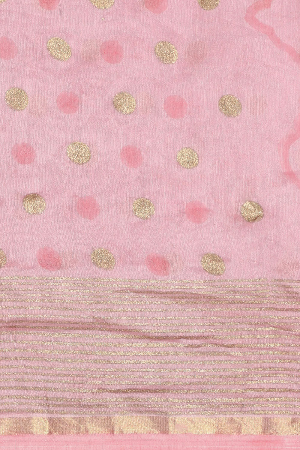 Pink Pure Silk Cotton Hand Printed Saree image number null