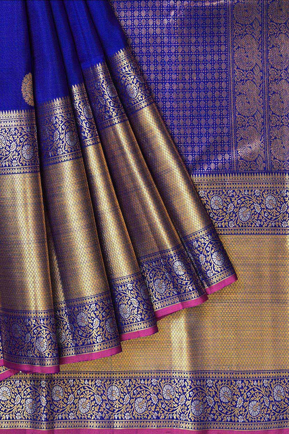 Purple Pure Silk Woven Kanjivaram Saree image number null