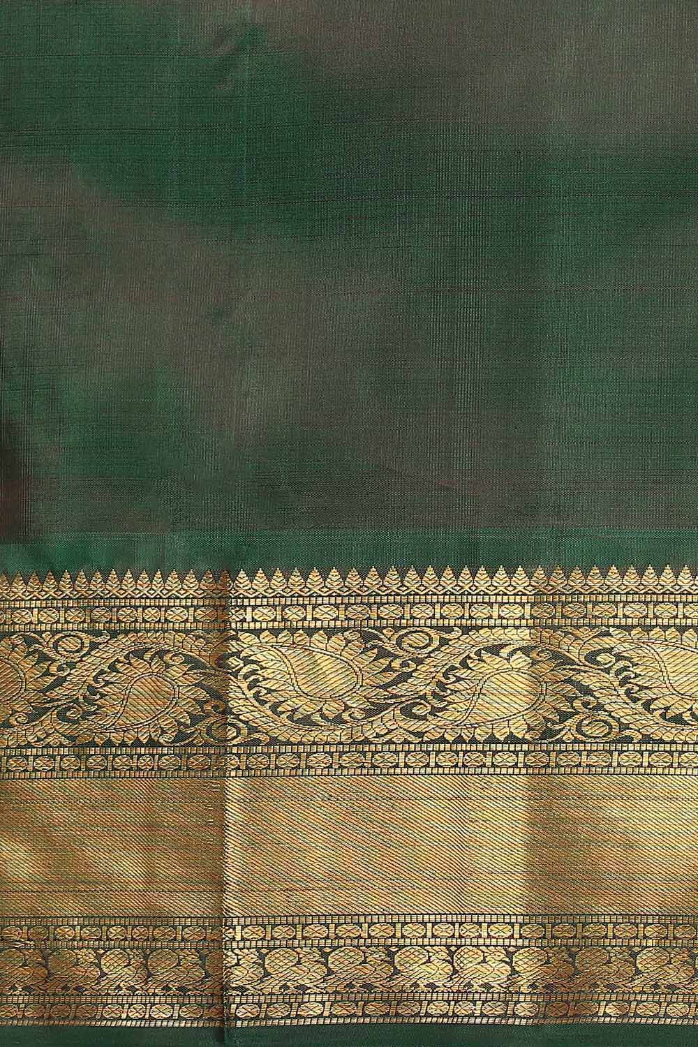 Two Toned Pure Silk Kanjivaram Korvai Saree image number null