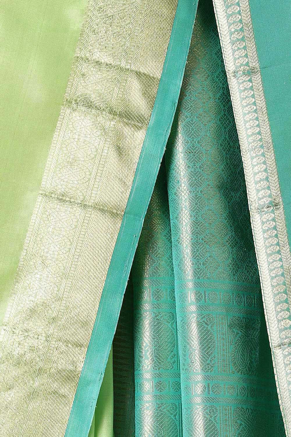 Light Green Pure Silk Kanjivaram Saree image number null