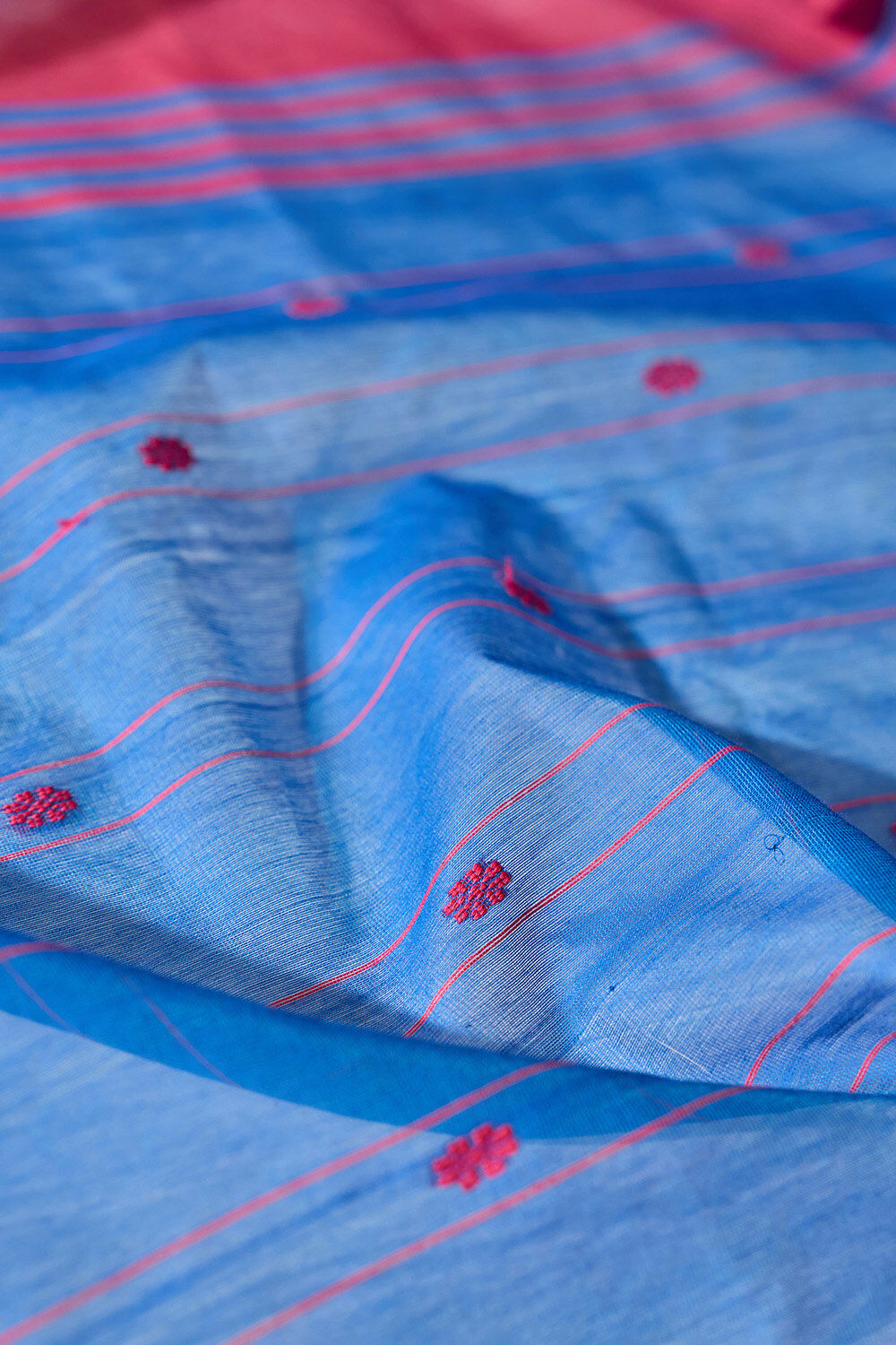 Dark Blue Woven Pure Silk Cotton Chanderi Saree image number null