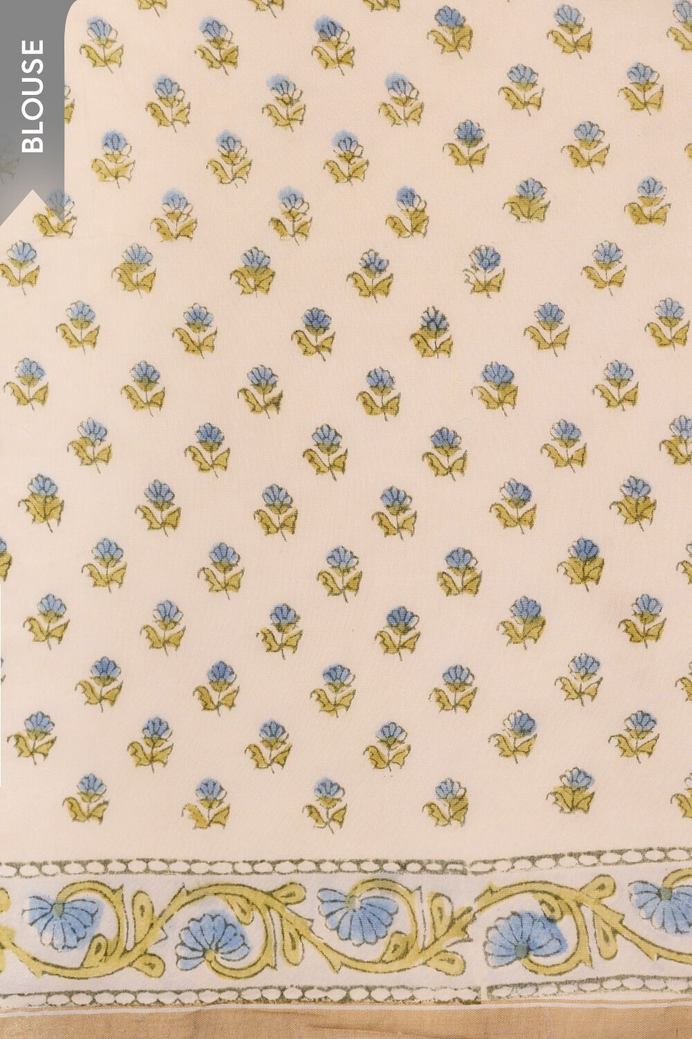 Light Blue Rajasthan Pure Silk Cotton Printed Sanganeri Saree image number null