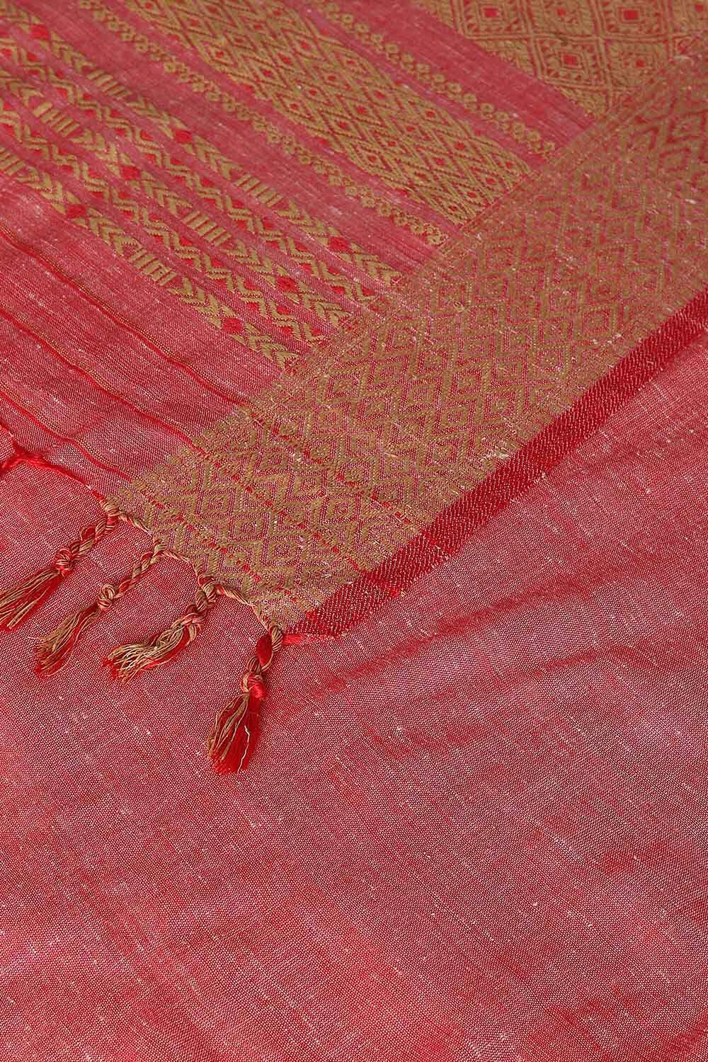 Red Modal Eri Assam Saree image number null