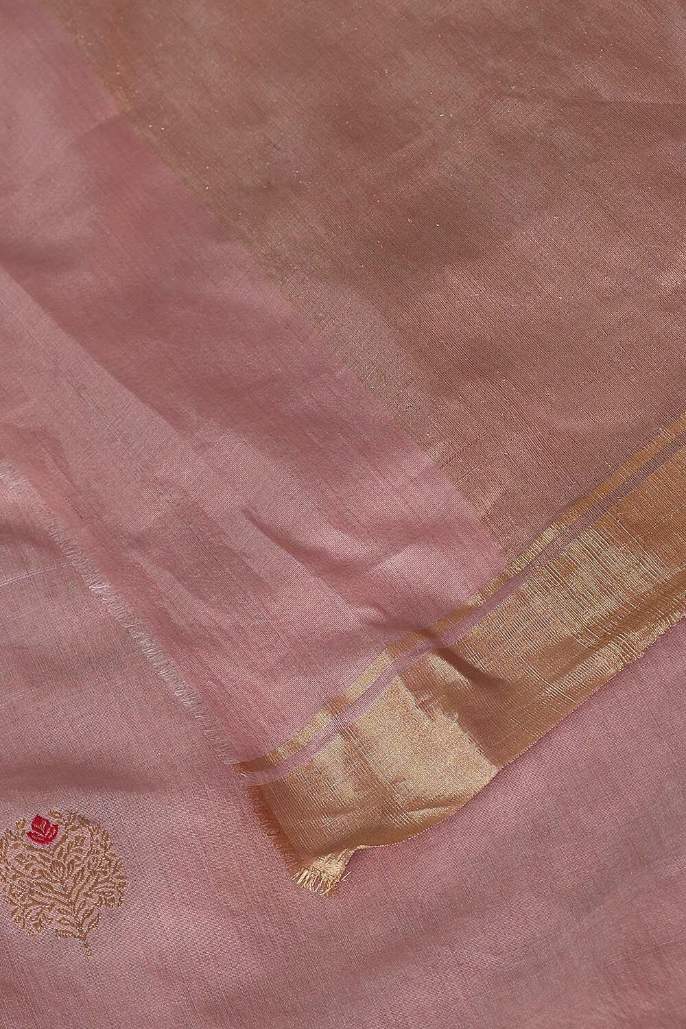 Light Pink Pure Silk Cotton Chanderi Saree image number null