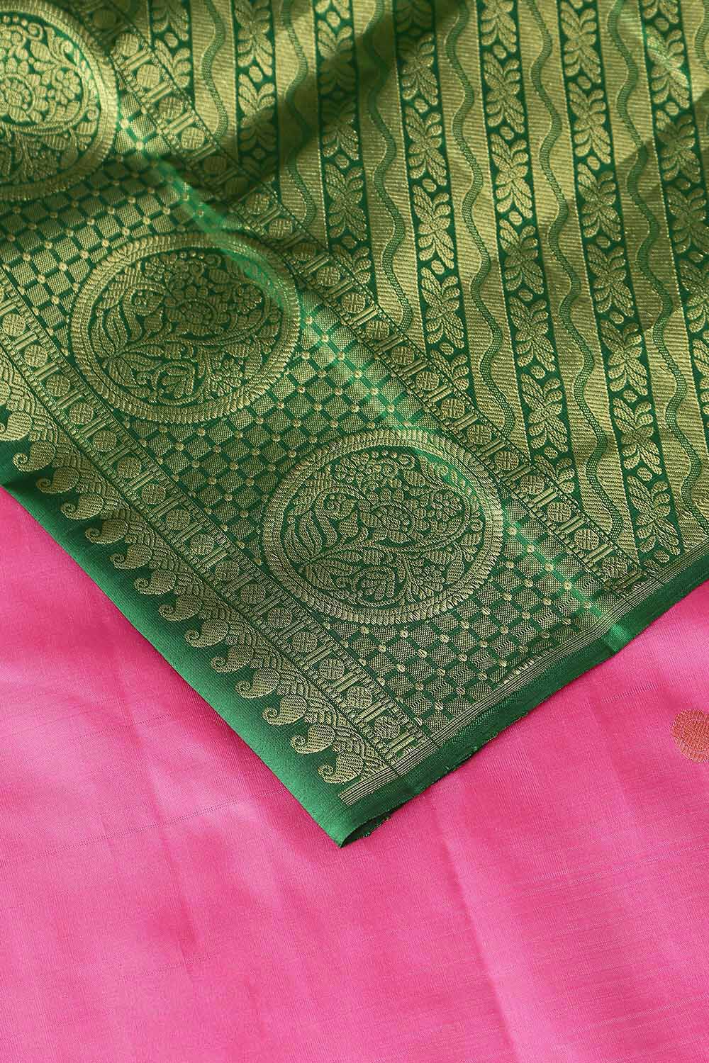 Pink Pure Silk Kanjivaram Saree image number null