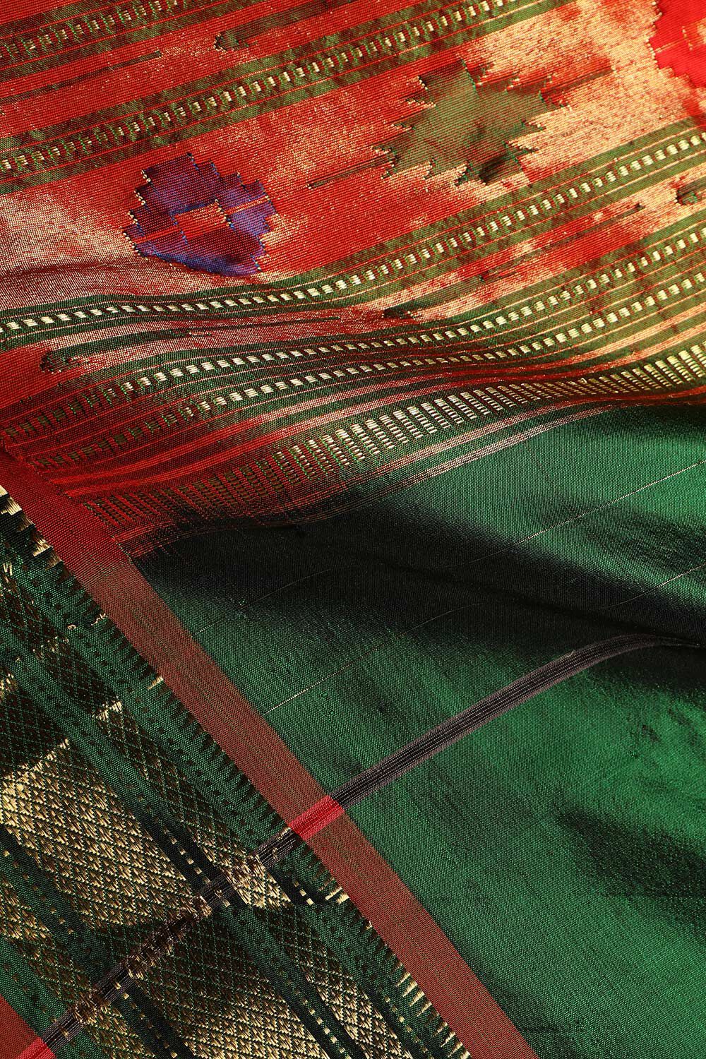 Green Pure Silk Paithani Saree image number null