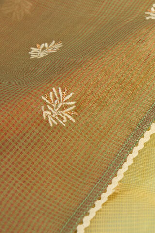 Green Pure Silk Cotton Embroidered Saree thumbnail image number null
