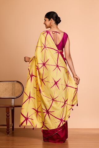 Yellow Murshidabad Pure Silk Mukaish Saree thumbnail image number null