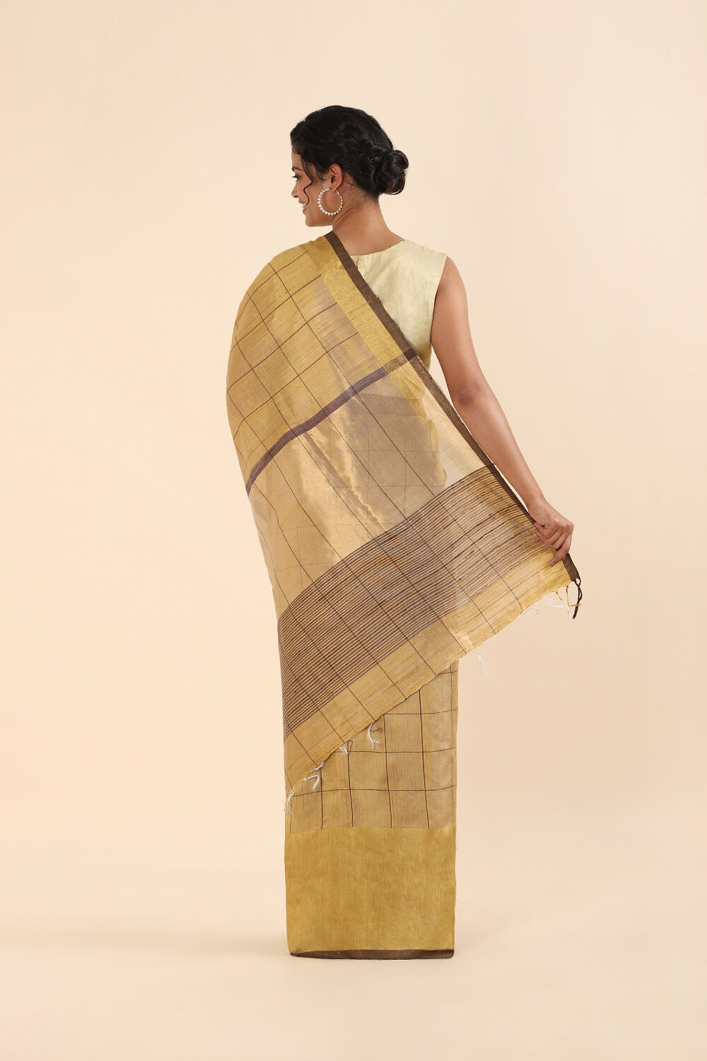 Gold Pure Tussar Silk Bhagalpuri Saree image number null