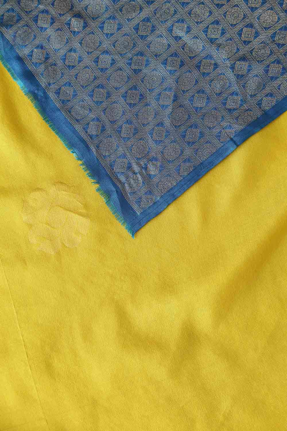 Yellow Pure Silk Tencel South Saree image number null