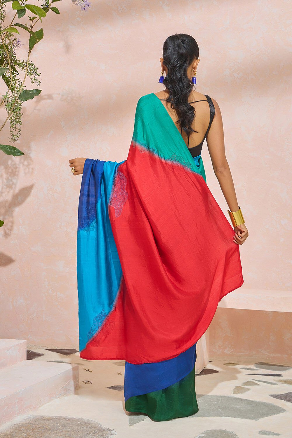 Multi Murshidabad Pure Silk Hand Painted Saree image number null