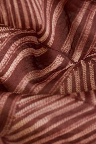 Brown Rajasthan Pure Silk Cotton Tie & Dye Shibori Saree thumbnail image number null