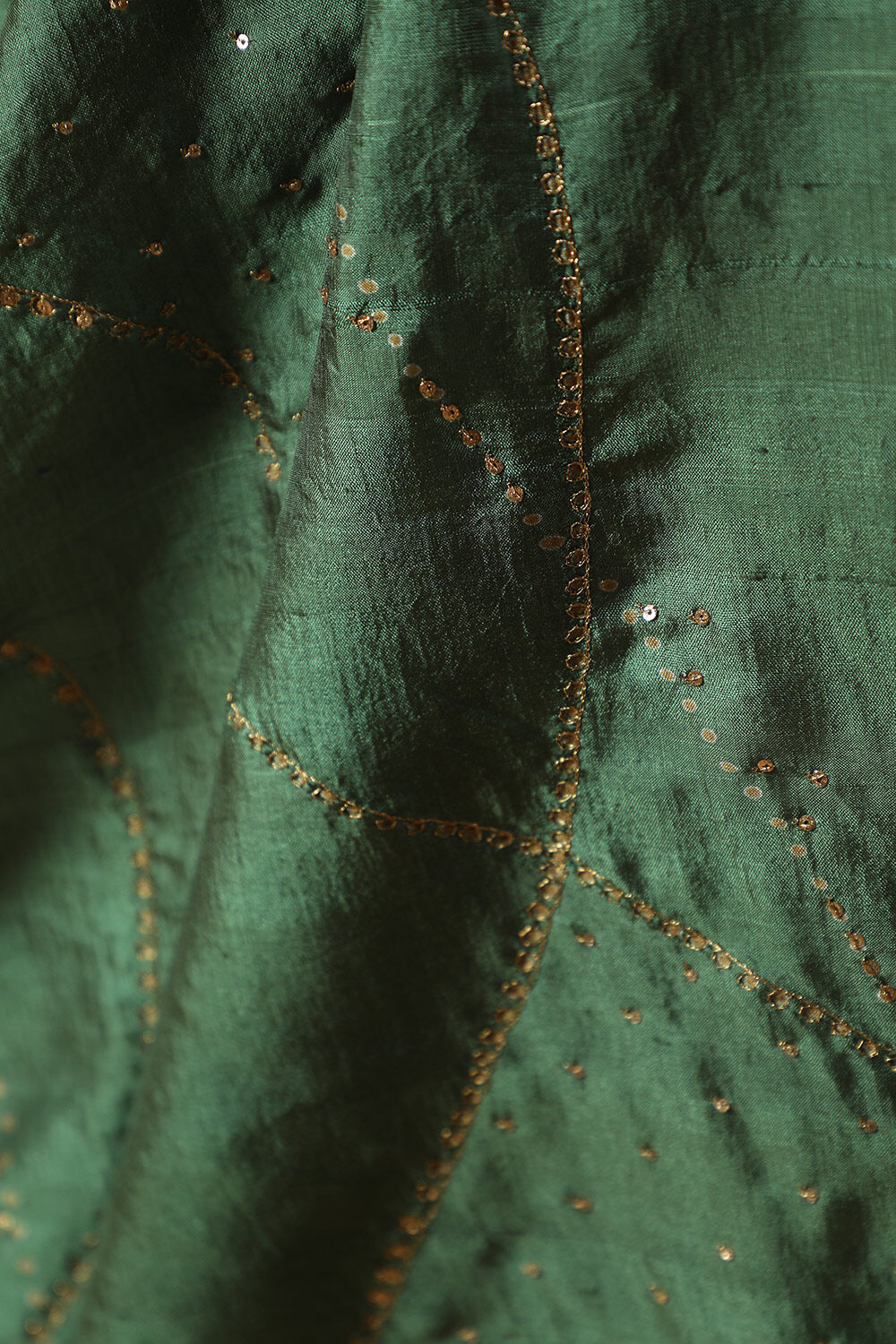 Green Pure Silk Hand Painted Saree image number null