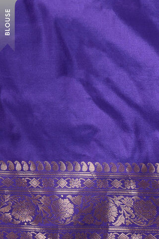 Dark Blue Silk Viscose Kadwa Saree thumbnail image number null