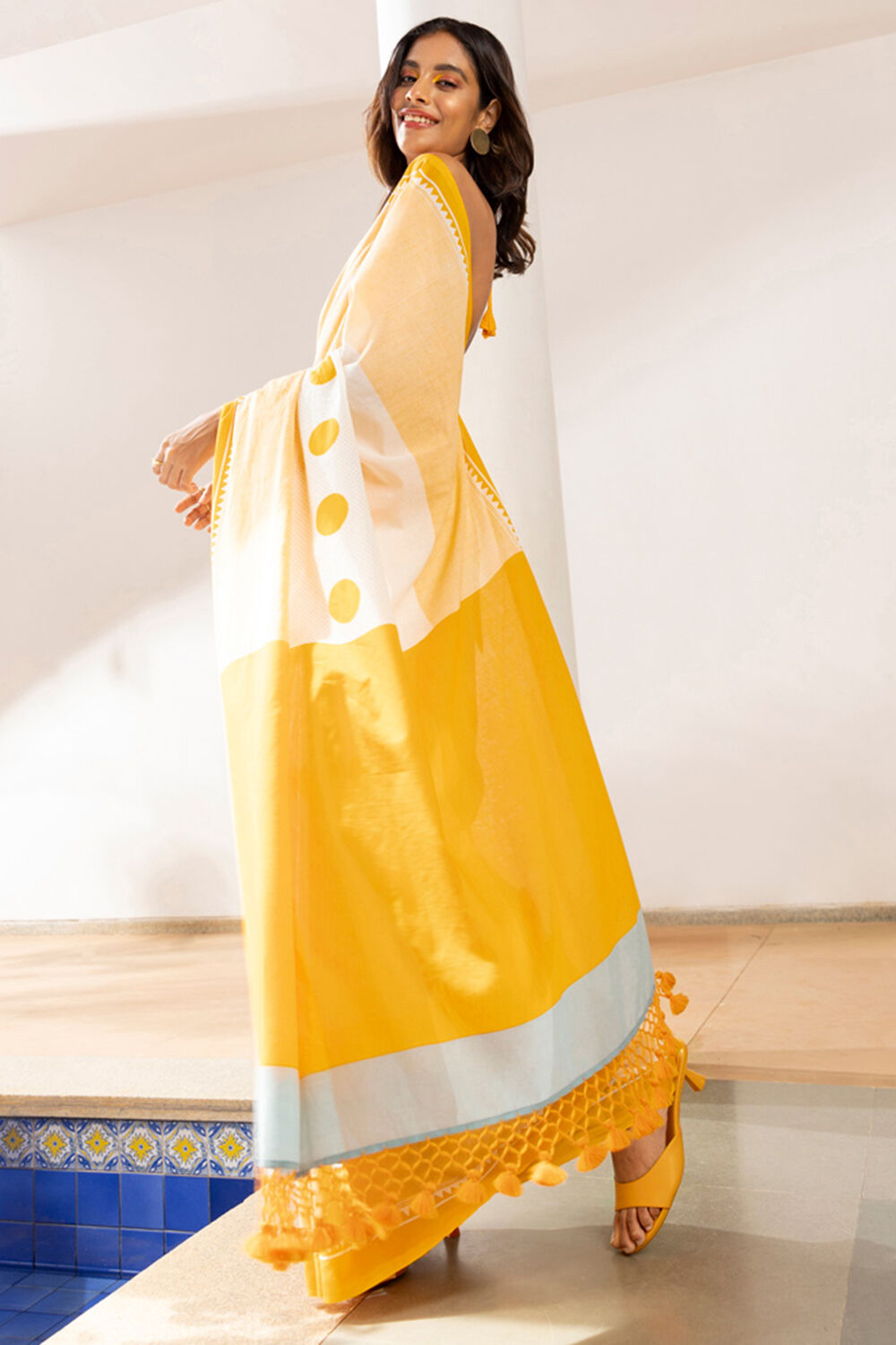 Multicolored Pure Cotton Printed Saree image number null