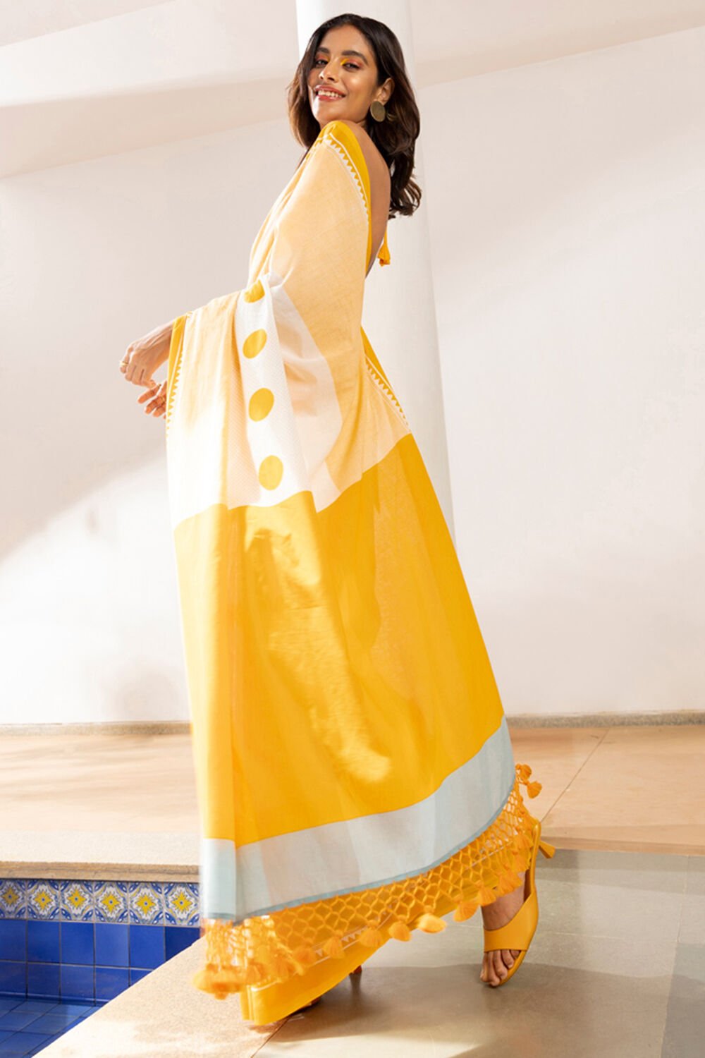Multicolored Pure Cotton Printed Saree image number null