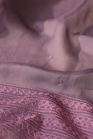 Violet Viscose Organza Embroidered Saree thumbnail image number null
