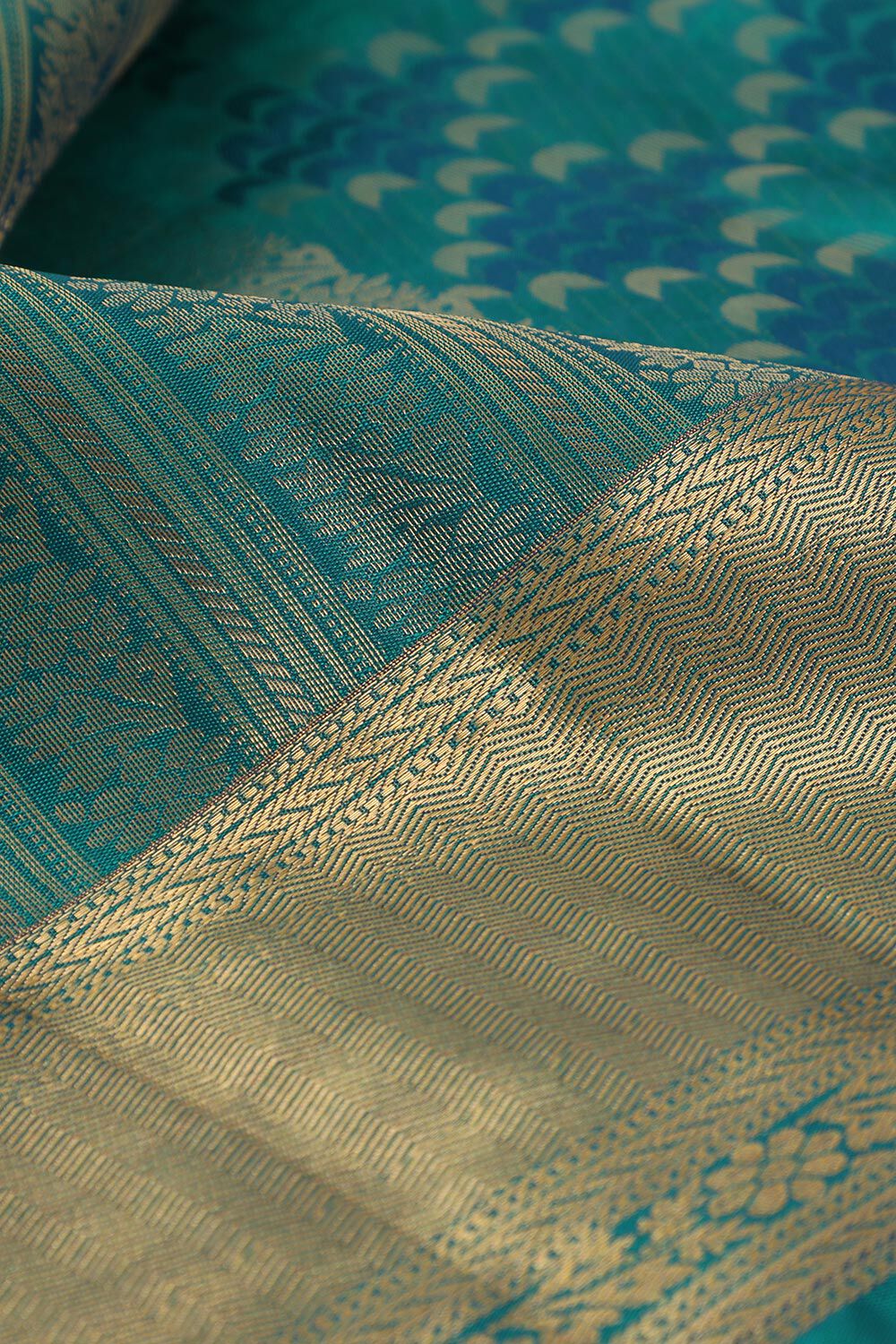 Blue Pure Silk Woven South Saree image number null