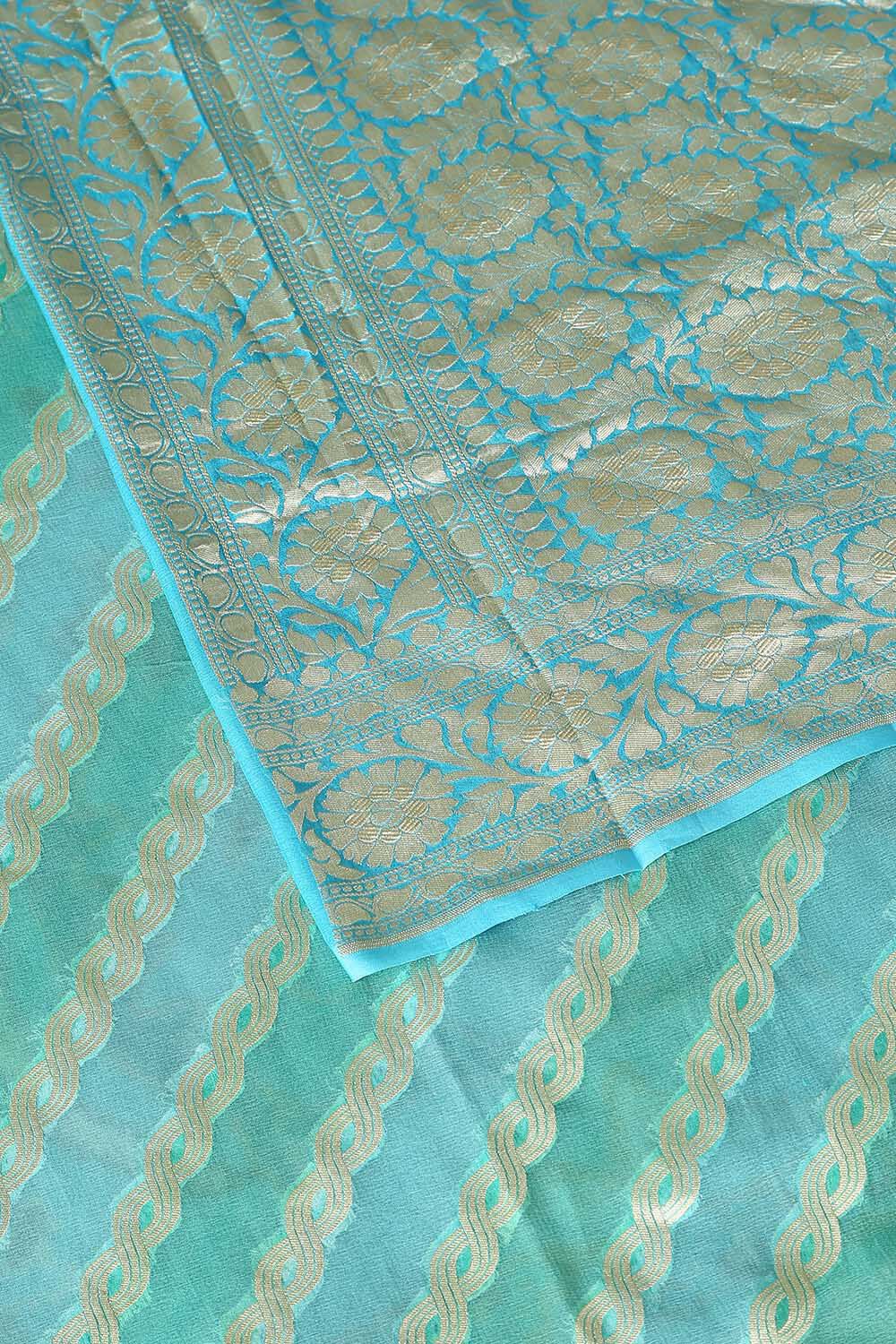 Light Pure Green Georgette Banarasi Saree image number null