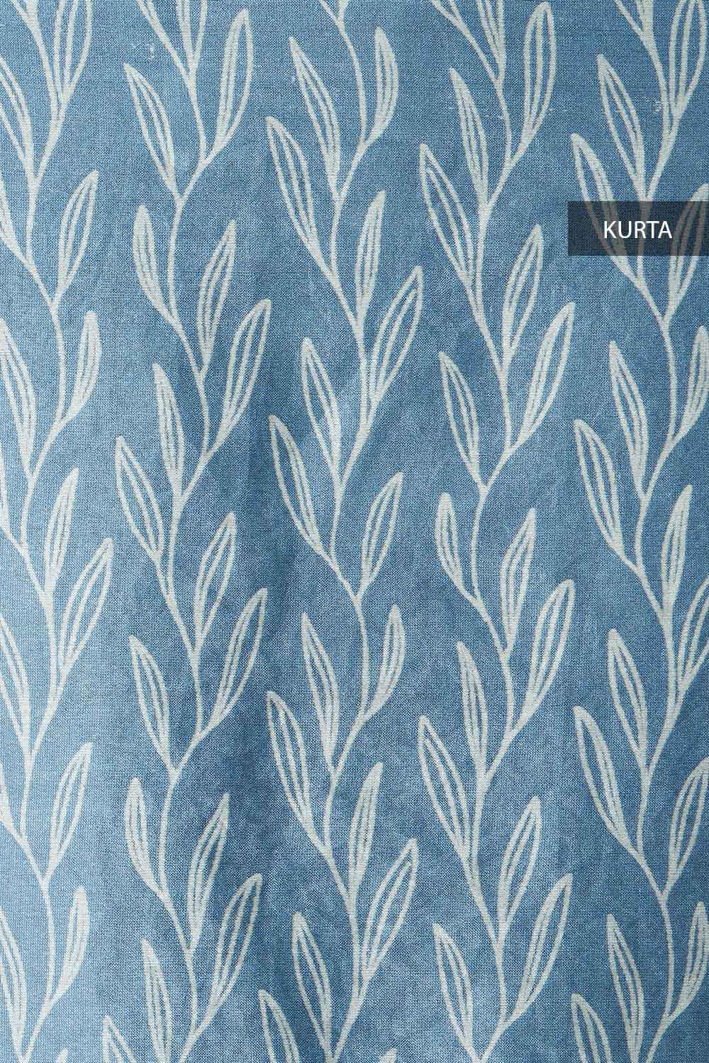 Blue Silk Cotton Printed Unstitched Suit Set image number null