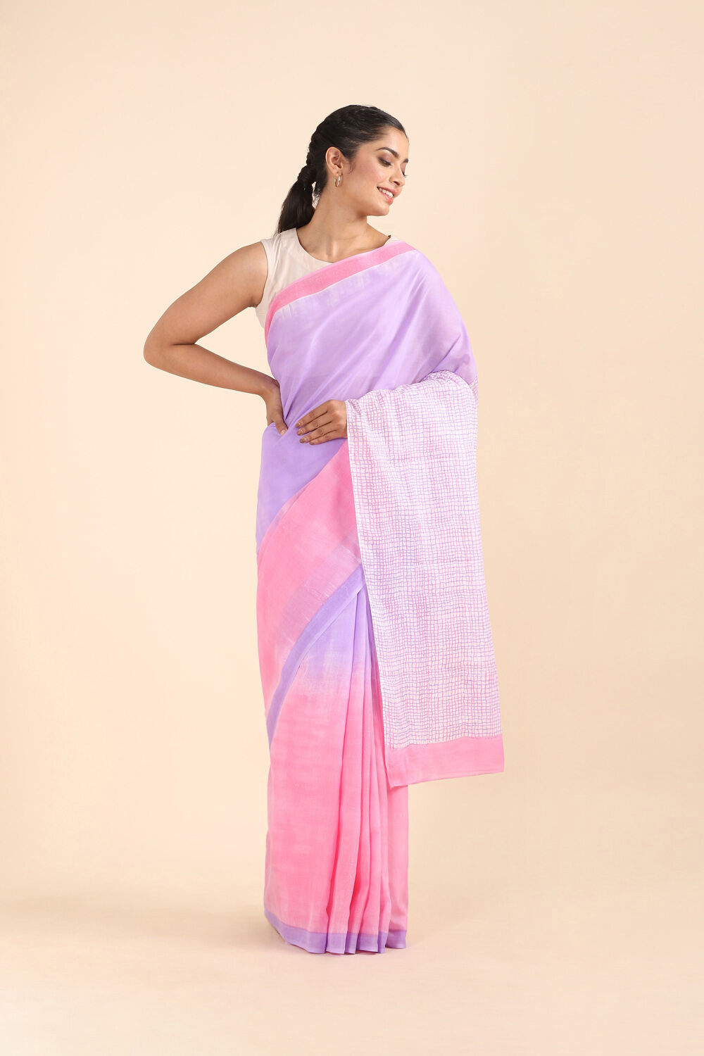 Multicolored Pure Cotton Mulmul Printed Saree image number null
