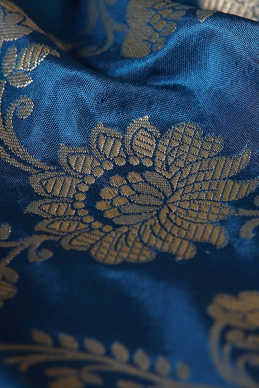 Dark Blue Pure Silk Banarasi Saree image number null