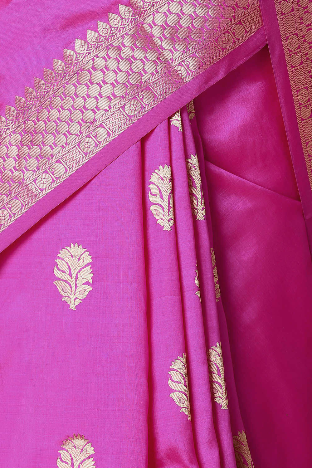 Dark Pink Pure Silk Banarasi Saree image number null