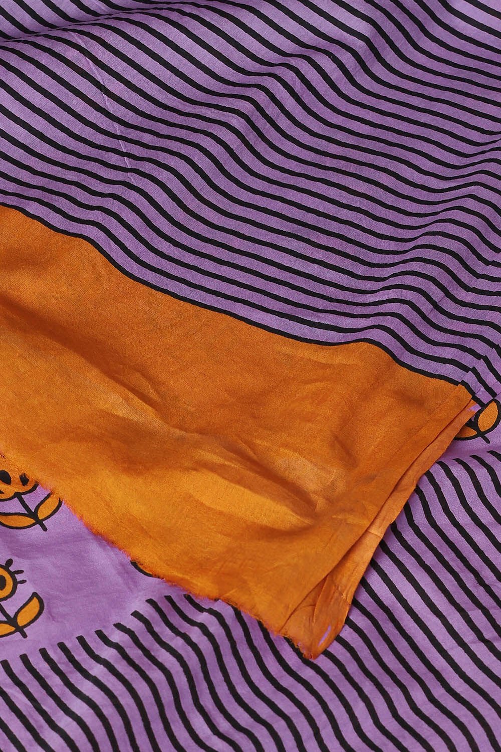 Light Pure Violet Cotton Printed Saree image number null