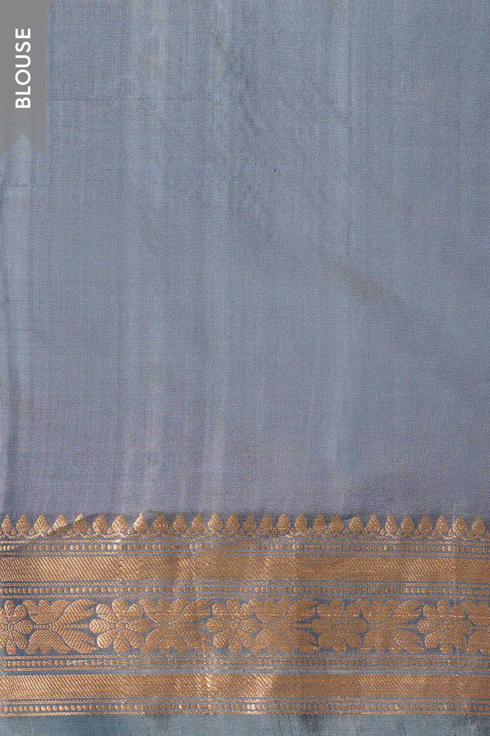 Grey Silk Viscose Cutwork Banaras  Saree image number null