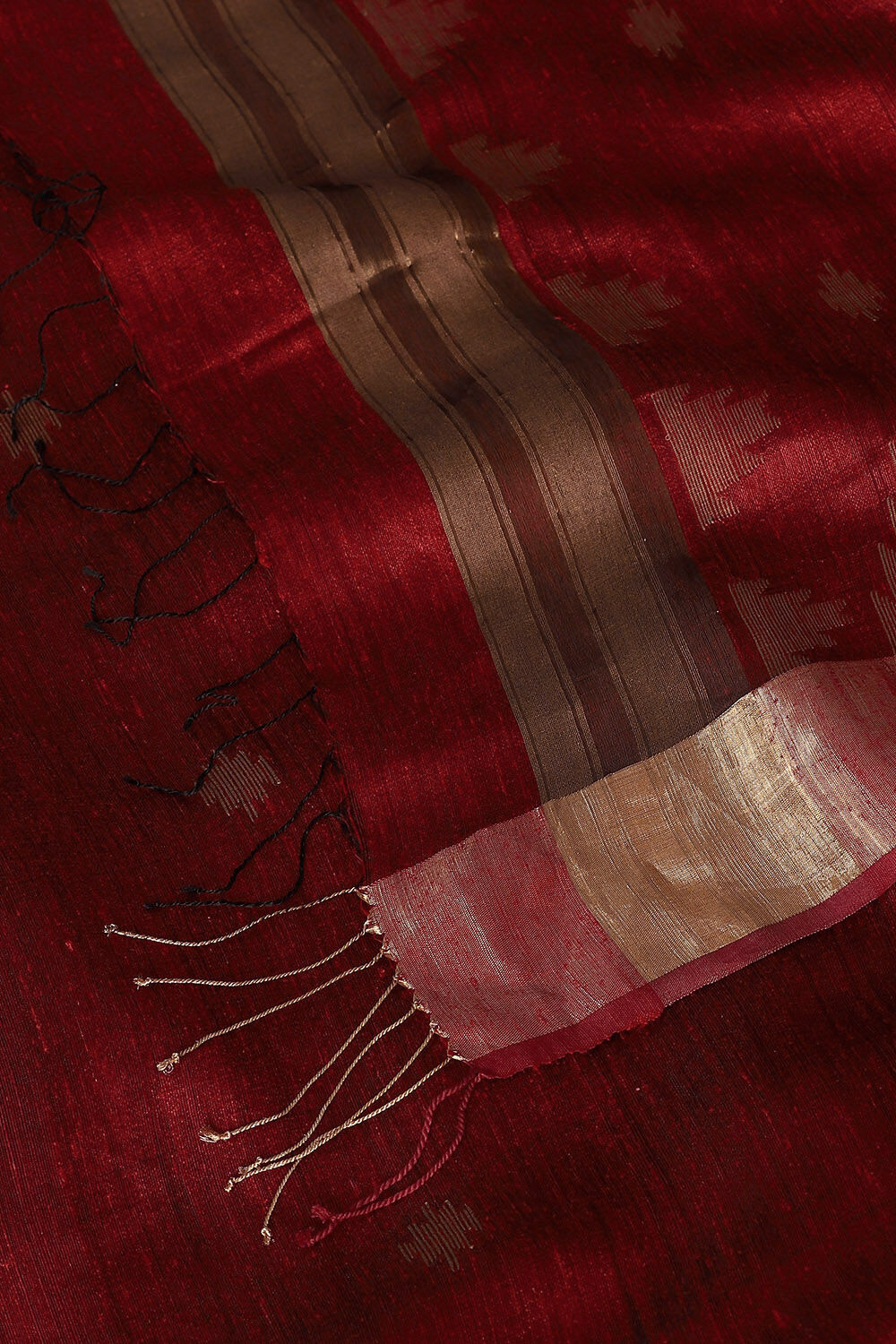 Red Pure Silk Vanya Jamdani Saree image number null