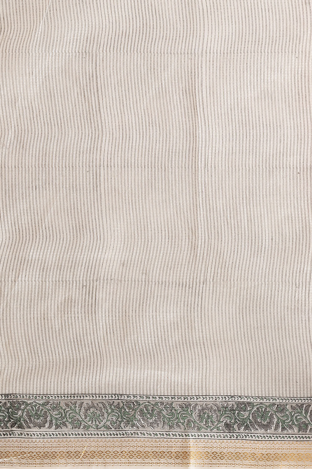 Off White Pure Silk Cotton Sanganeri Printed Saree image number null