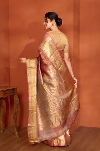 Brown Woven Kanjeevaram Inspired Design Silk Viscose Saree thumbnail image number null