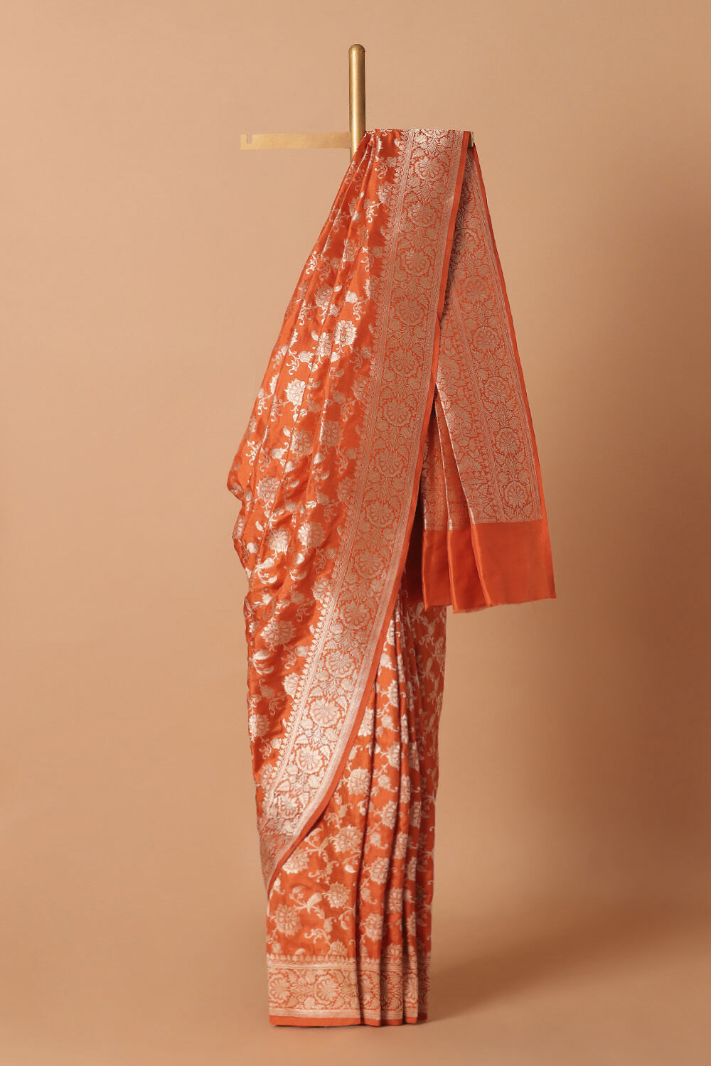 Orange Pure Silk Banarasi Saree image number null