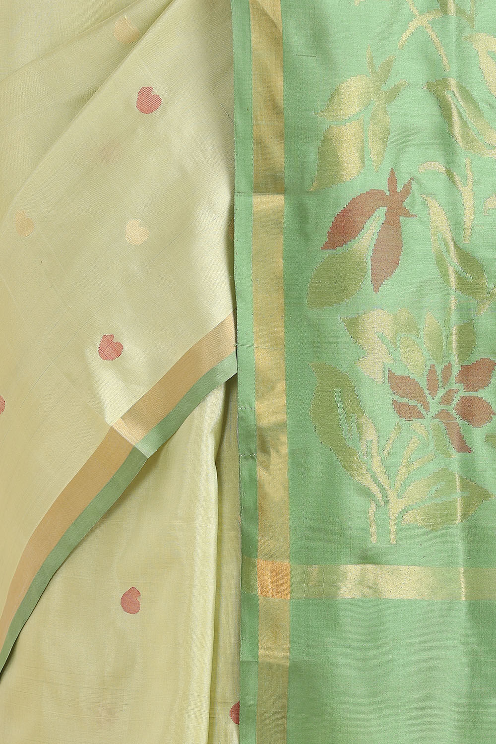 Light Green Pure Silk Uppada Jamdani Saree image number null