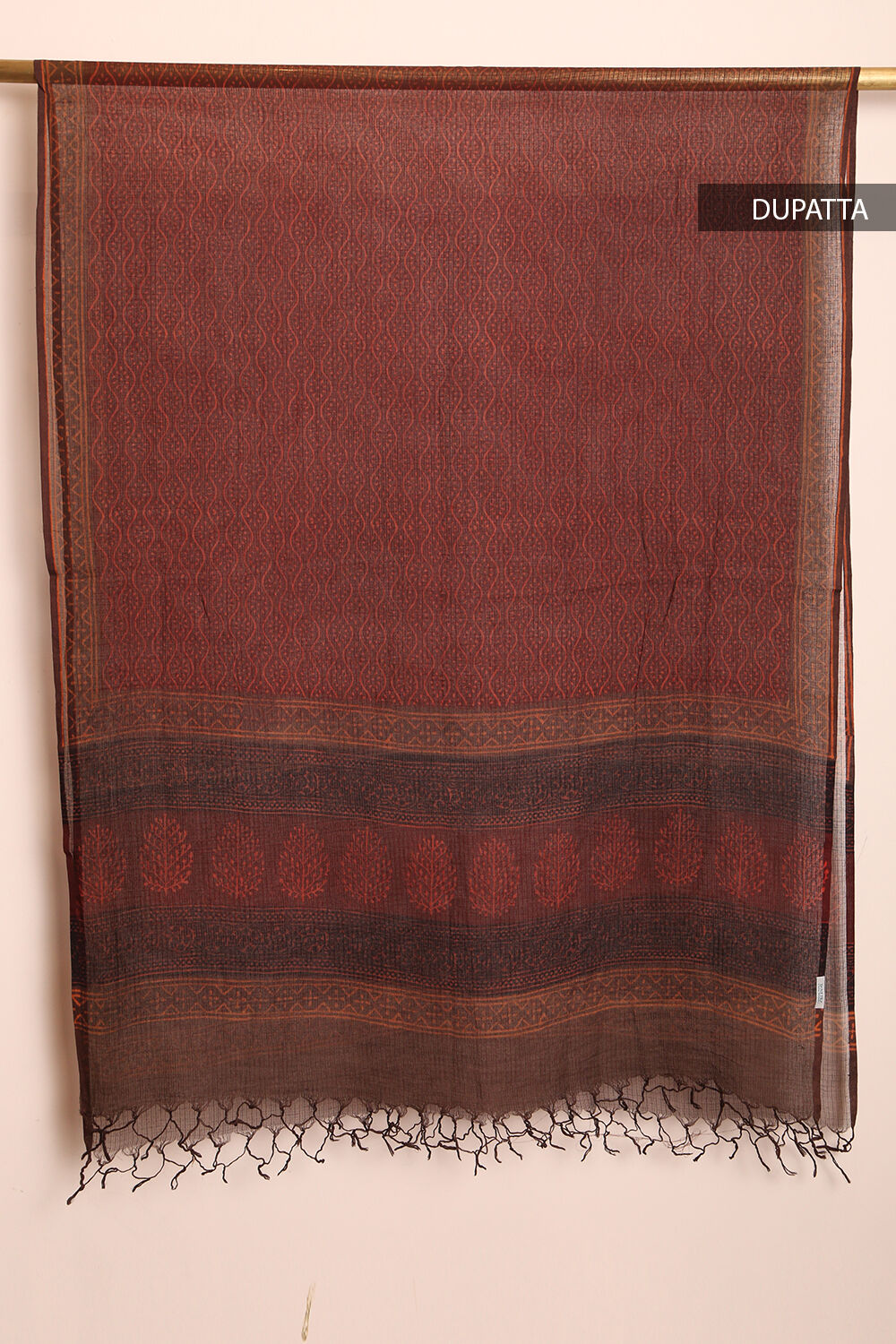 Brown Printed Pure Cotton Suit Set image number null
