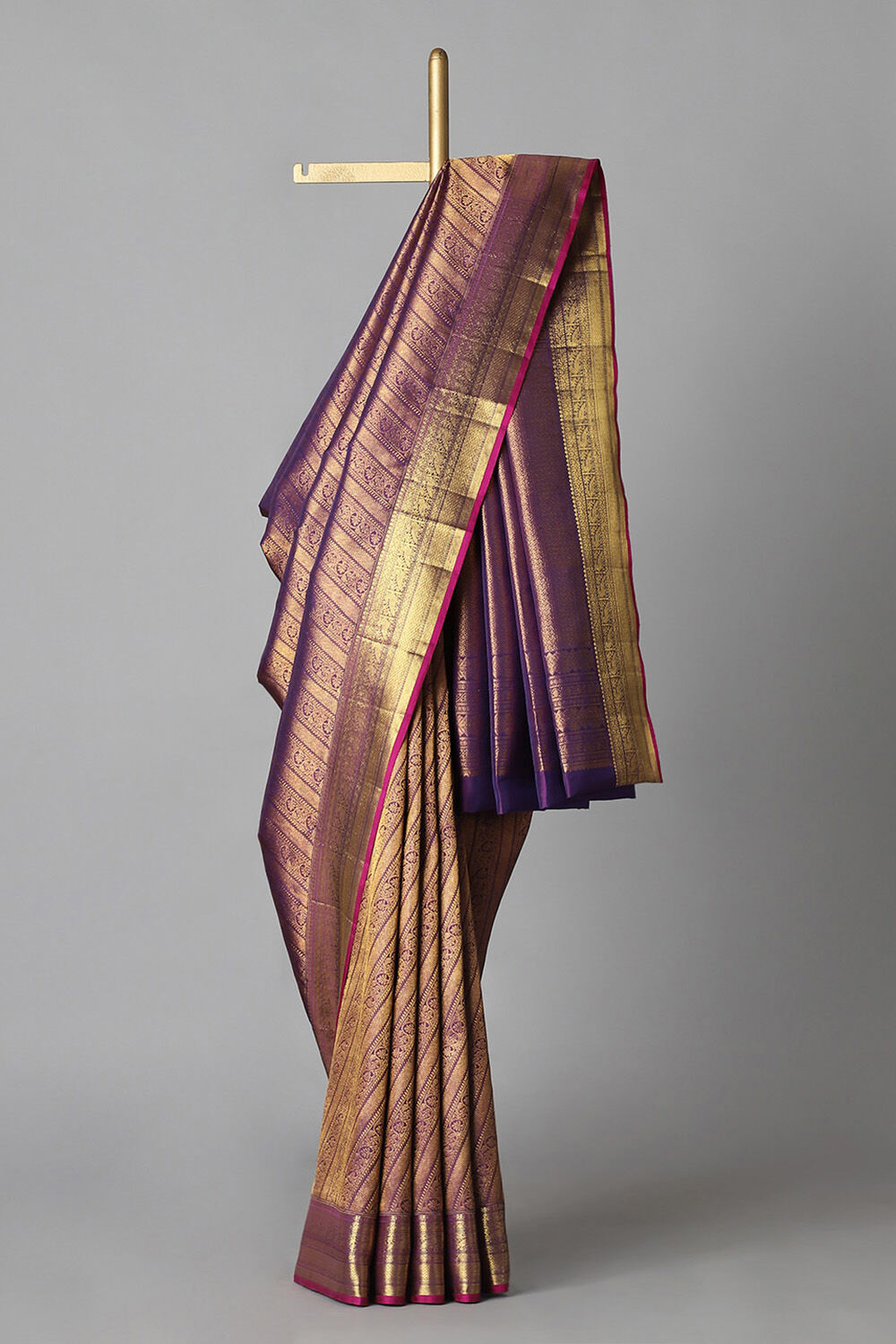 Purple Pure Silk Kanjivaram Saree image number null